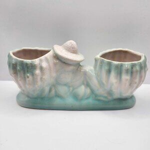 Vintage McCoy Mexican Siesta Cactus Double Planter - Pottery 1950 Southwestern